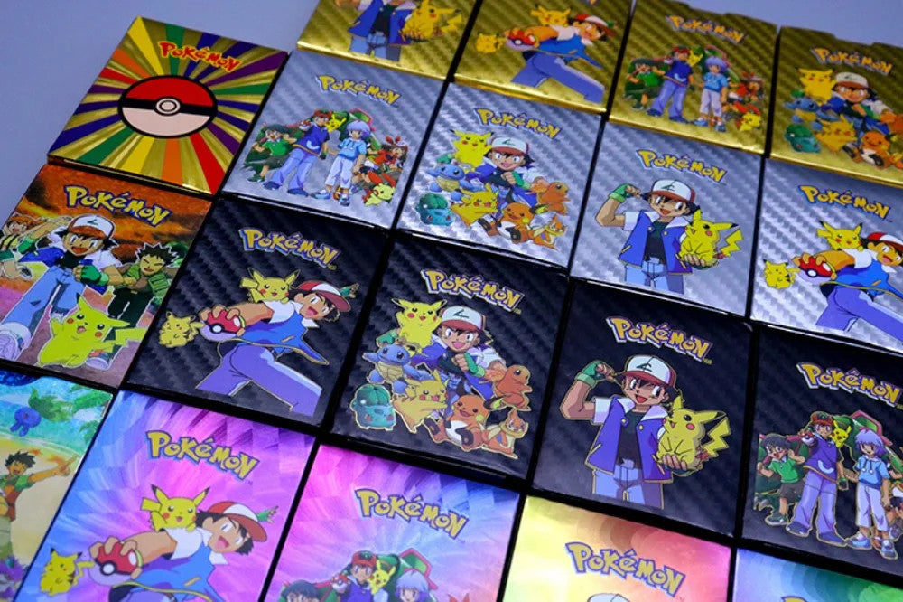 55PCS Pokemon Gold Foil Colorful Card Charizard Pikachu Arceus Silver Rainbow