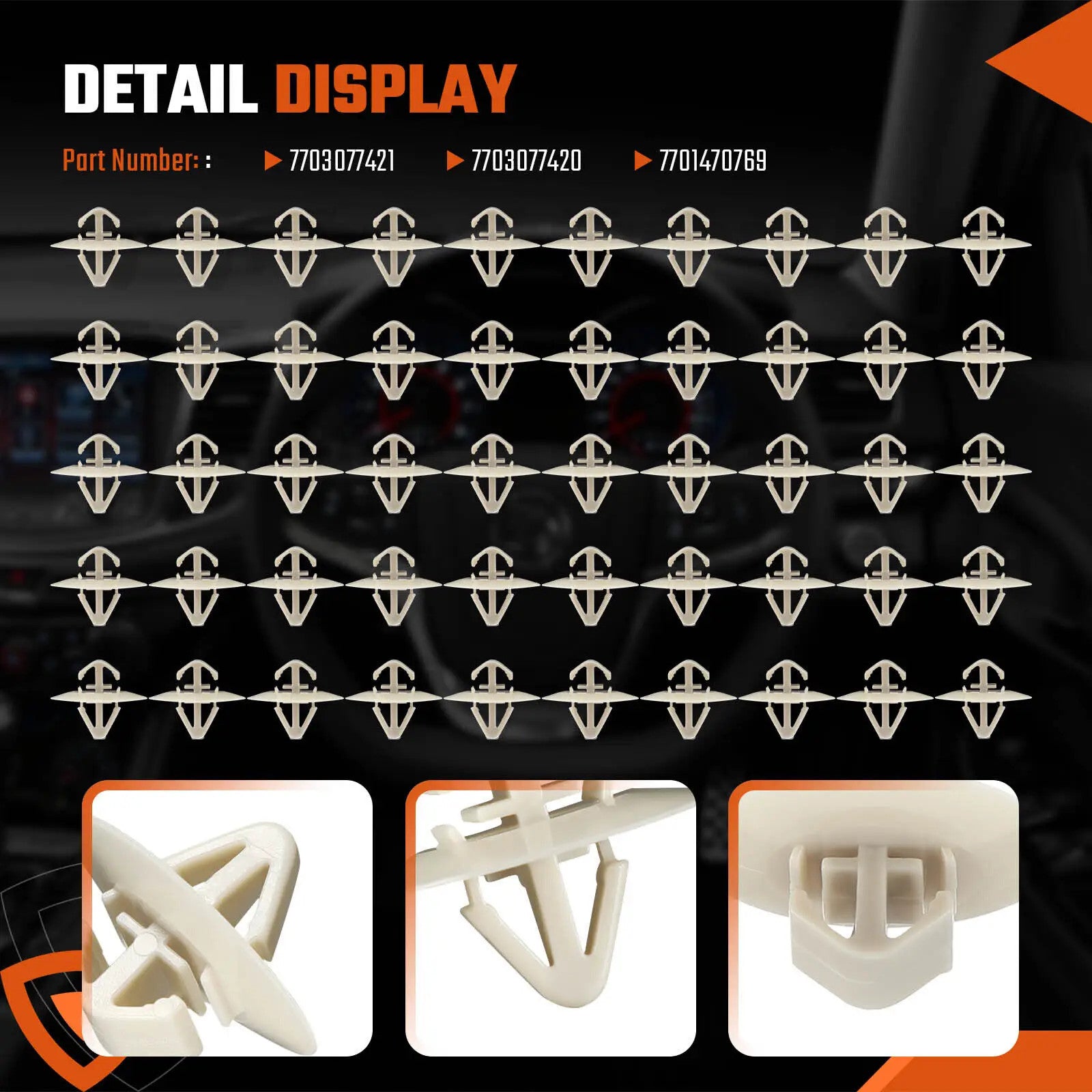 100Pcs Side Moulding Door Trim Clips for Vauxhall Vivaro Panel Plastic Exterior