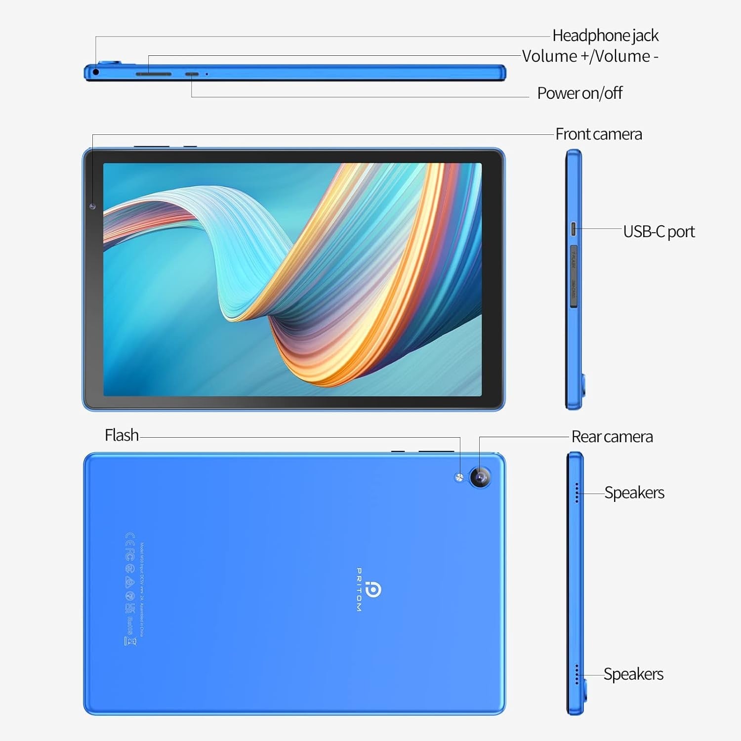 10 Inch Android 12 Tablet,2Gb RAM, 32GB ROM, 6000Mah, Expand to 512GB, Quad Core