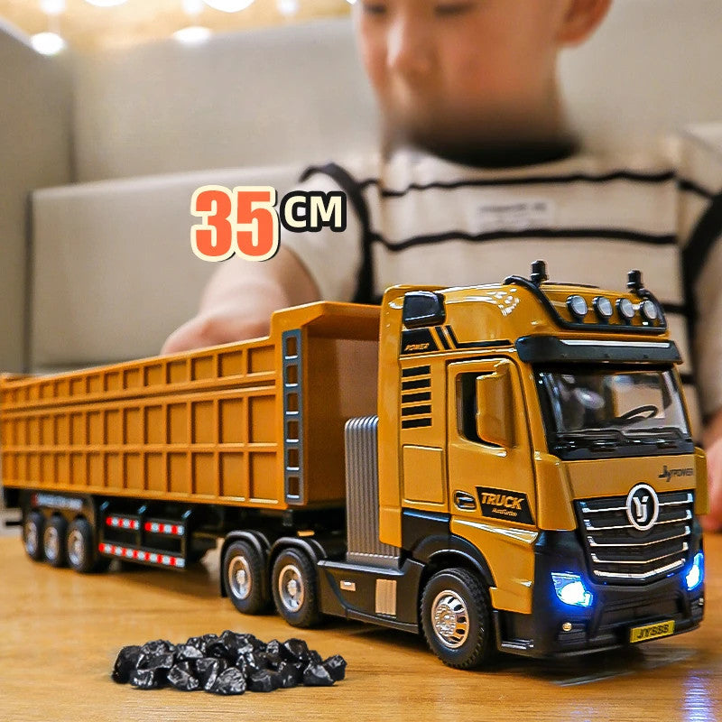 1/50 Scale Alloy Engineering Vehicle Model Set Diecast Excavator Transporter Car