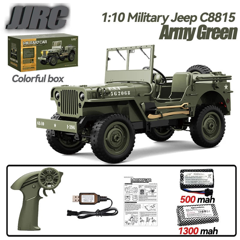 1/10 WILLYS JEEP 2.4G Rc Car 1941 4WD RTR Crawler Climbing Scale Military
