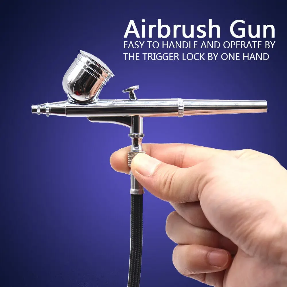 0.3MM Mini Airbrush Compressor Kit Dual Action Air Brush Spray Gun Paint Tattoo