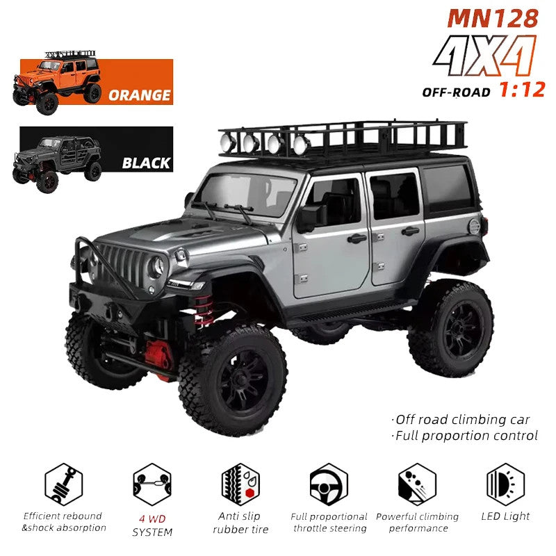 1/12 RC Car 4WD Jeep Model 2.4G Remote Control LED Light 4X4 off Road 4WD