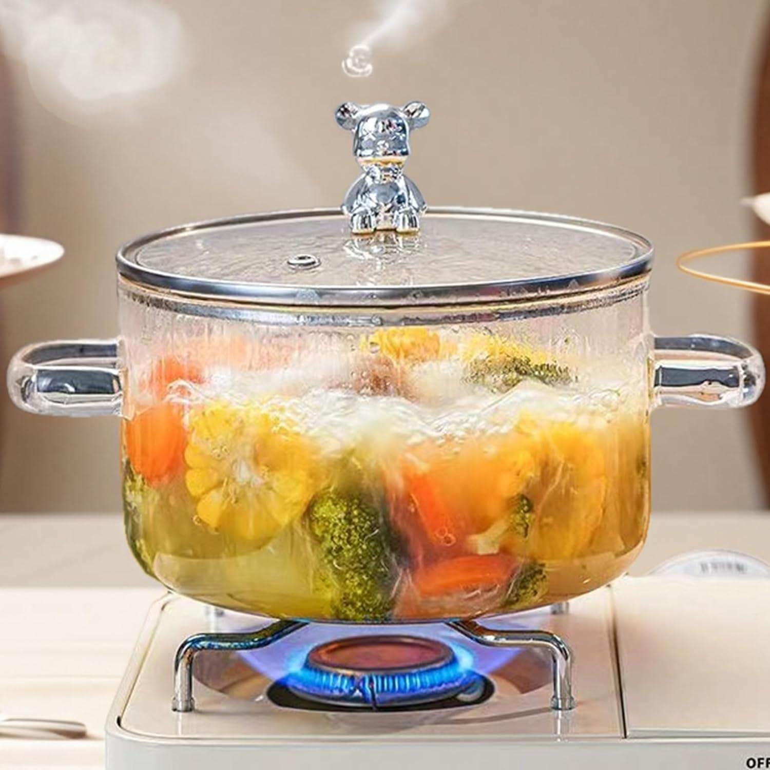 1.5L/50Oz Glass Saucepan with Cover, Saucepans Glass Casserole, Heat Resistant
