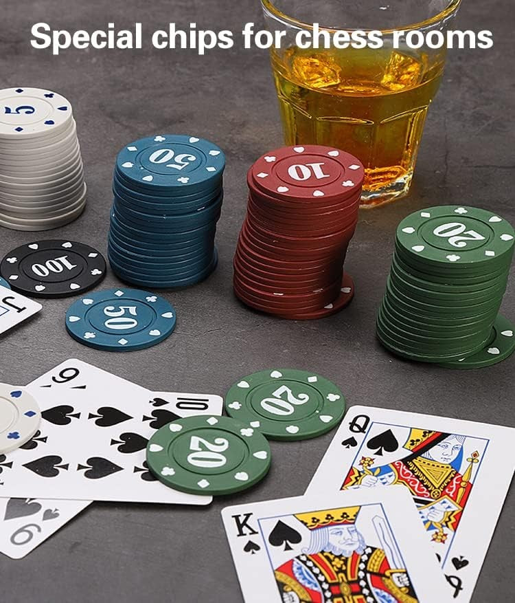 100PCS Poker Chips Set, Casino Quality Chips for Poker, Blackjack and Casino