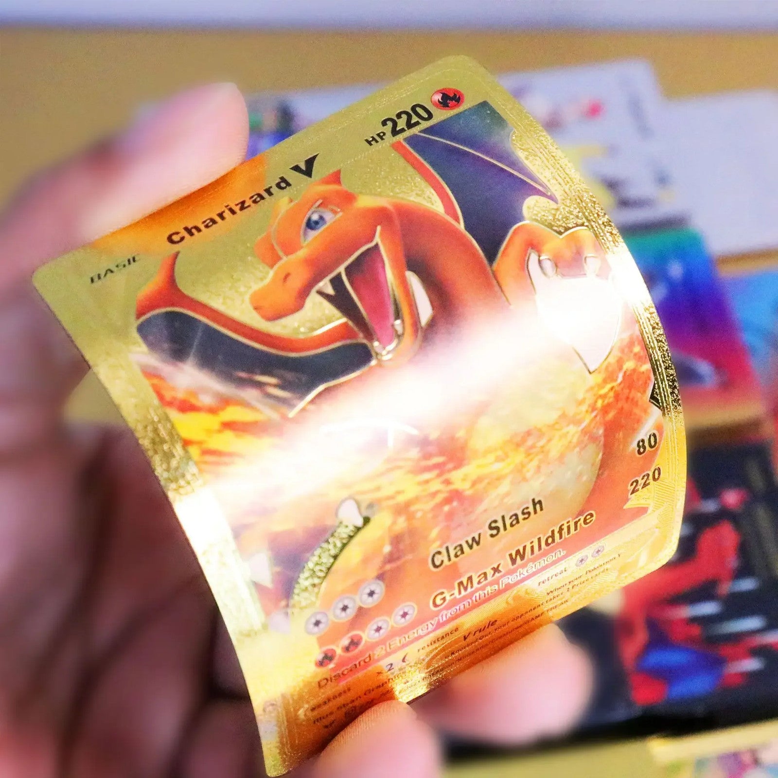 55PCS Pokemon Gold Foil Colorful Card Charizard Pikachu Arceus Silver Rainbow