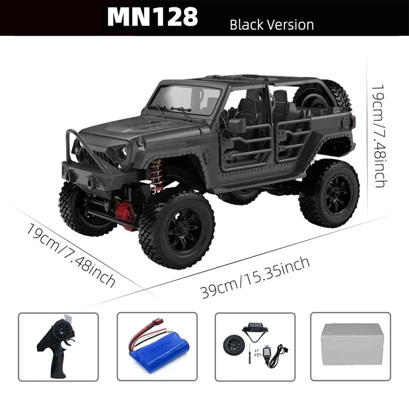 1/12 RC Car 4WD Jeep Model 2.4G Remote Control LED Light 4X4 off Road 4WD