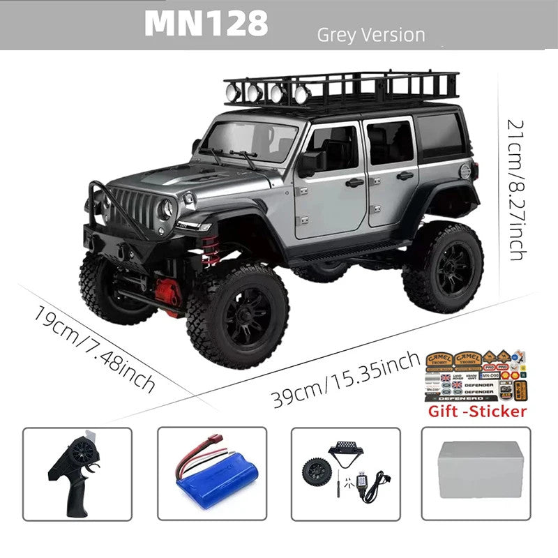1/12 RC Car 4WD Jeep Model 2.4G Remote Control LED Light 4X4 off Road 4WD