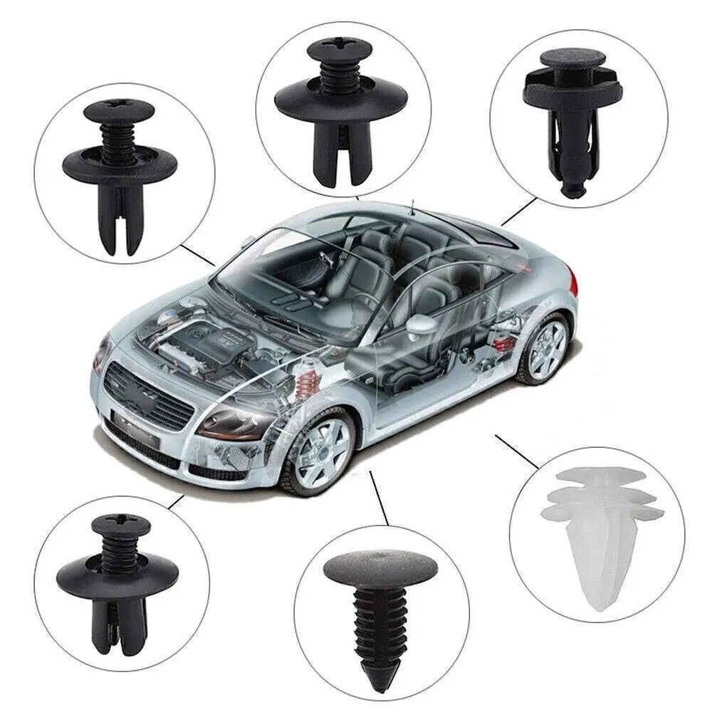 100PCS Car Body Fastener Clips Push Rivets Retainer Door Screw Panel Bumper Trim