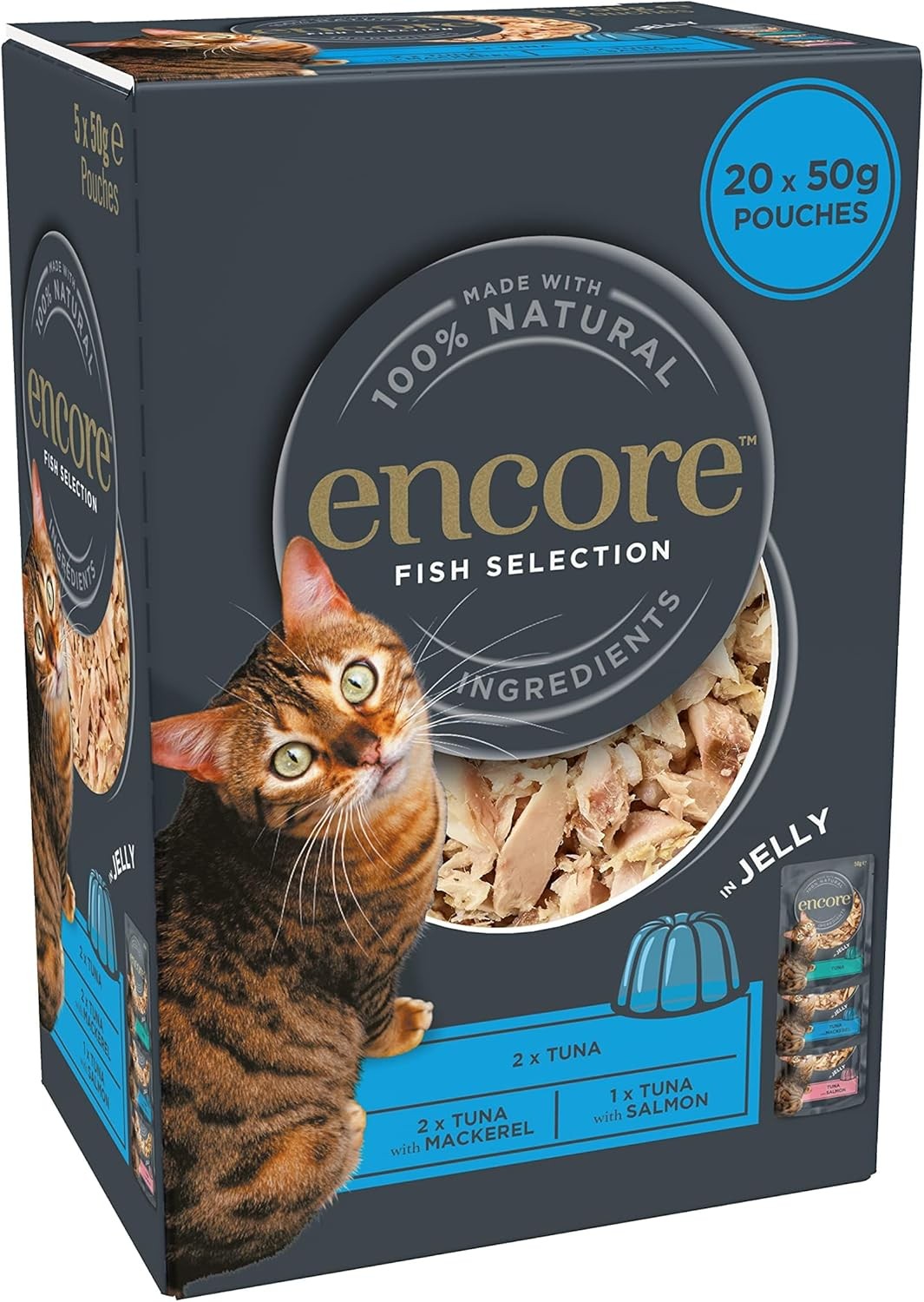 100% Natural Wet Cat Food, Multipack Chicken in Jelly, 5 X 50 G Pouches
