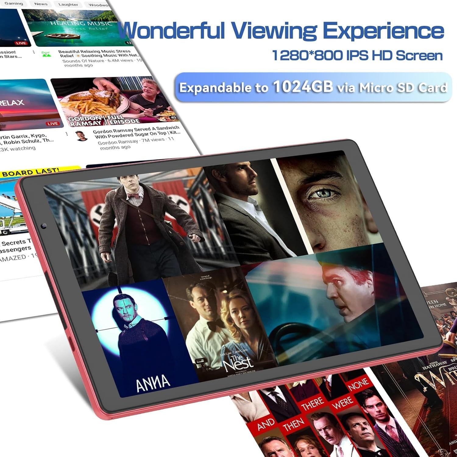 10 Inch Android 14 Tablet 32GB ROM 6000Mah, Expand to 1024GB Quad Core Processor
