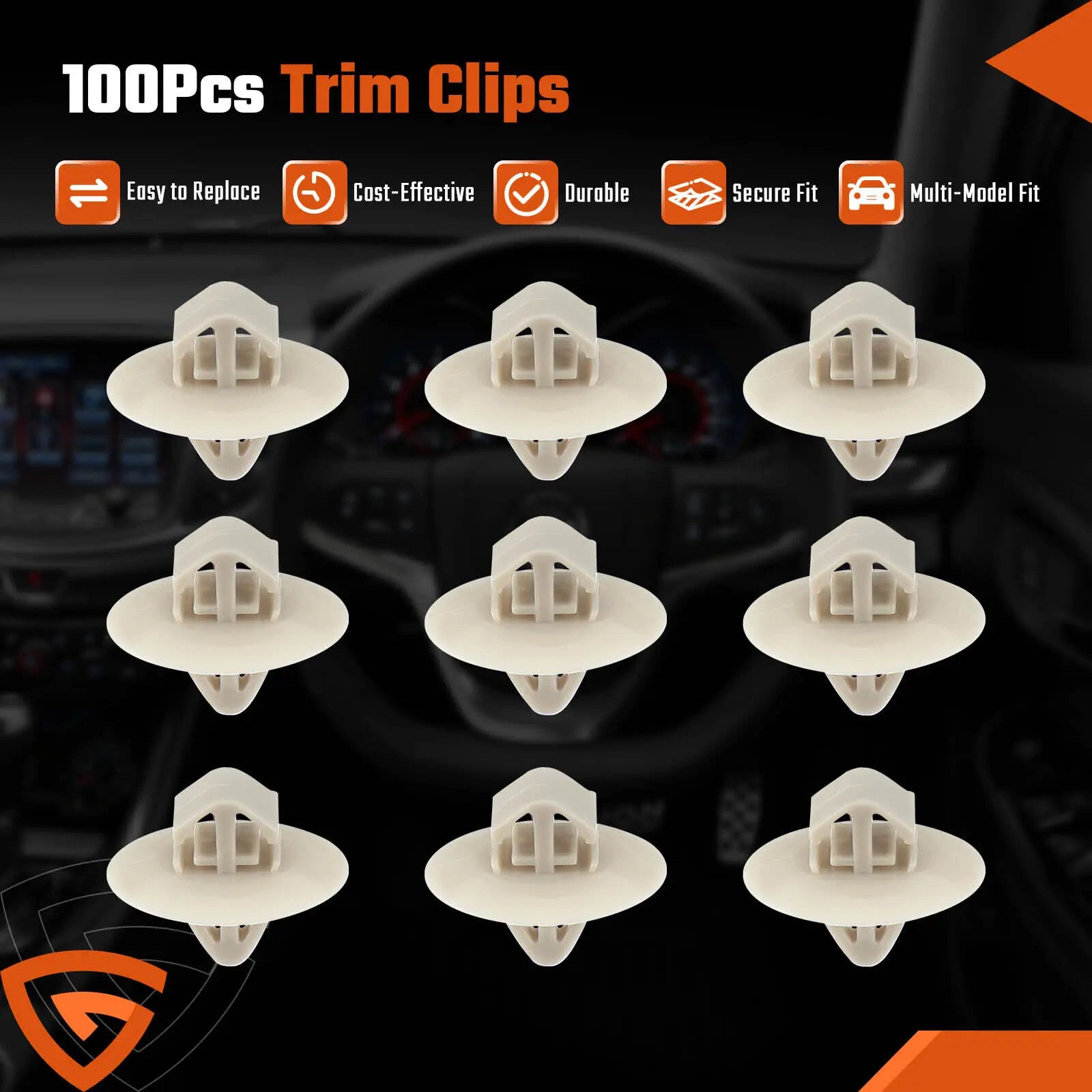 100Pcs Side Moulding Door Trim Clips for Vauxhall Vivaro Panel Plastic Exterior