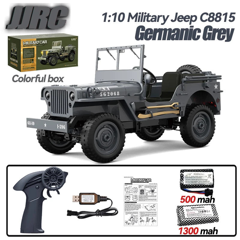 1/10 WILLYS JEEP 2.4G Rc Car 1941 4WD RTR Crawler Climbing Scale Military