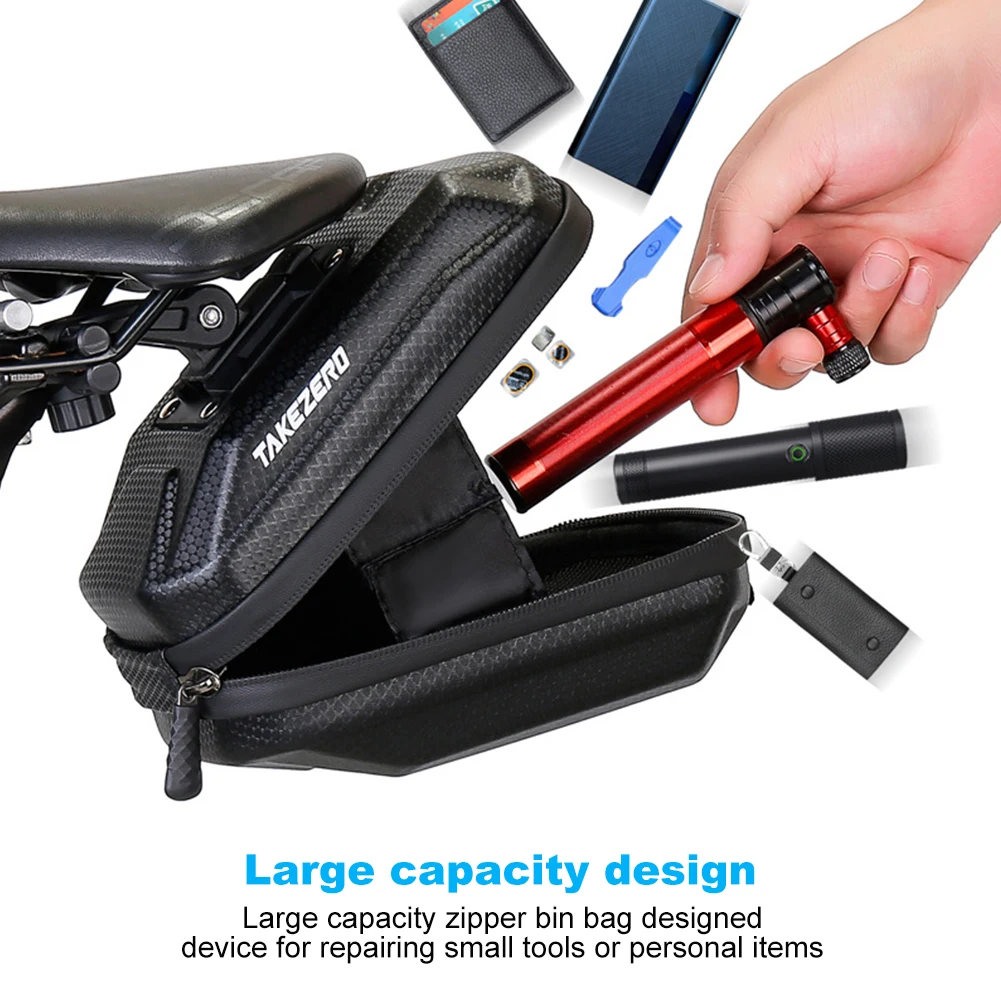 0.8L Bicycle Saddle Bag Quick Release Bike Seat Rear Tool Pouch Mountain Bike