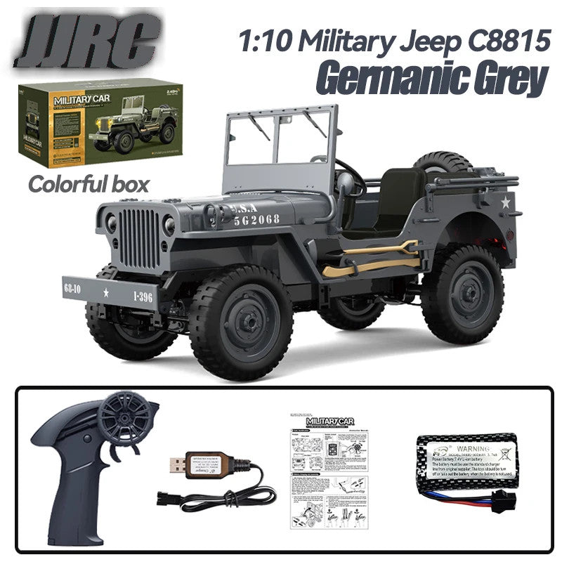 1/10 WILLYS JEEP 2.4G Rc Car 1941 4WD RTR Crawler Climbing Scale Military