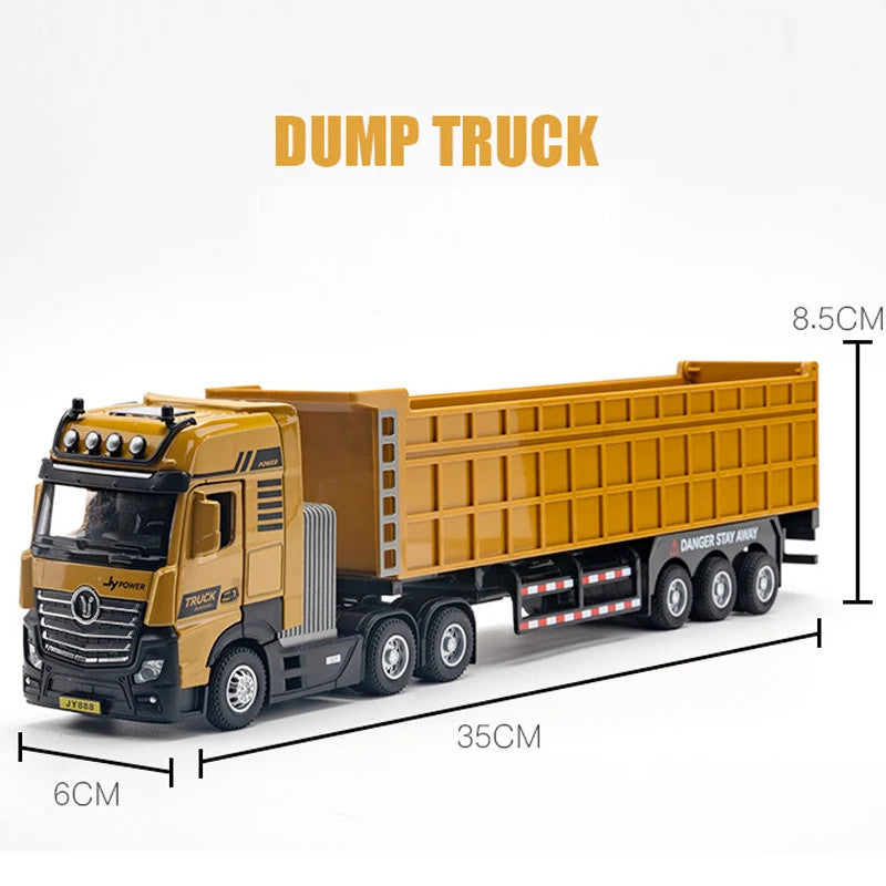1/50 Scale Alloy Engineering Vehicle Model Set Diecast Excavator Transporter Car