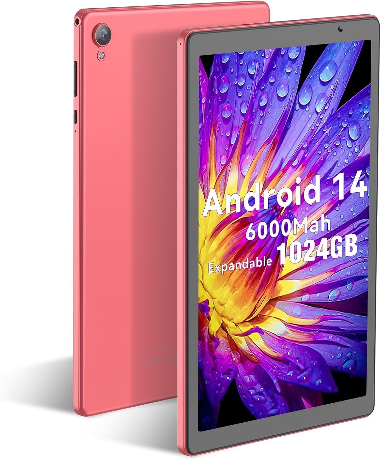 10 Inch Android 14 Tablet 32GB ROM 6000Mah, Expand to 1024GB Quad Core Processor