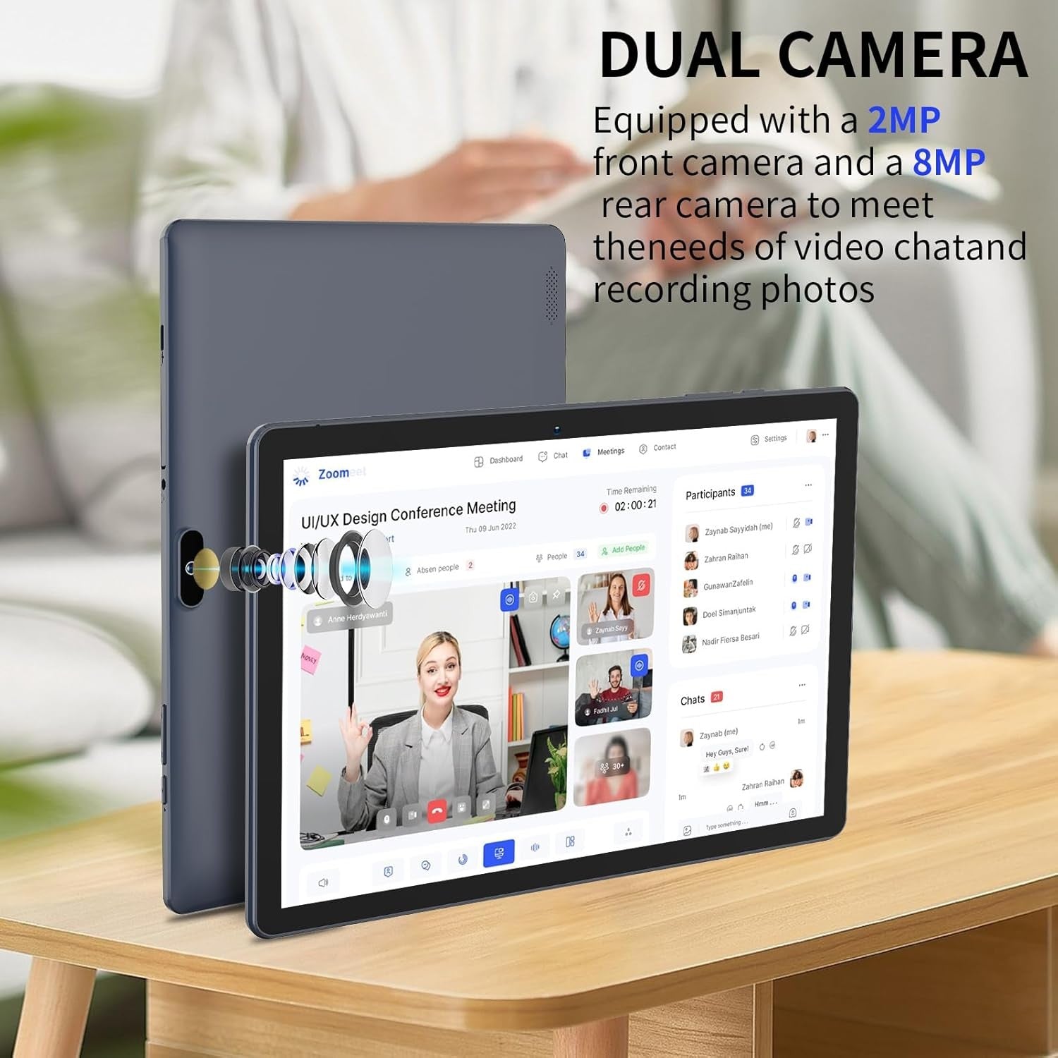 10 Inch Android Wifi Tablet, 64GB ROM, 1024GB Expand, Quad Core Processor