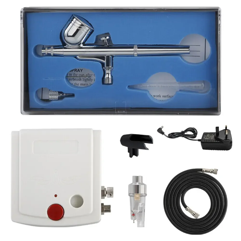 0.3MM Mini Airbrush Compressor Kit Dual Action Air Brush Spray Gun Paint Tattoo