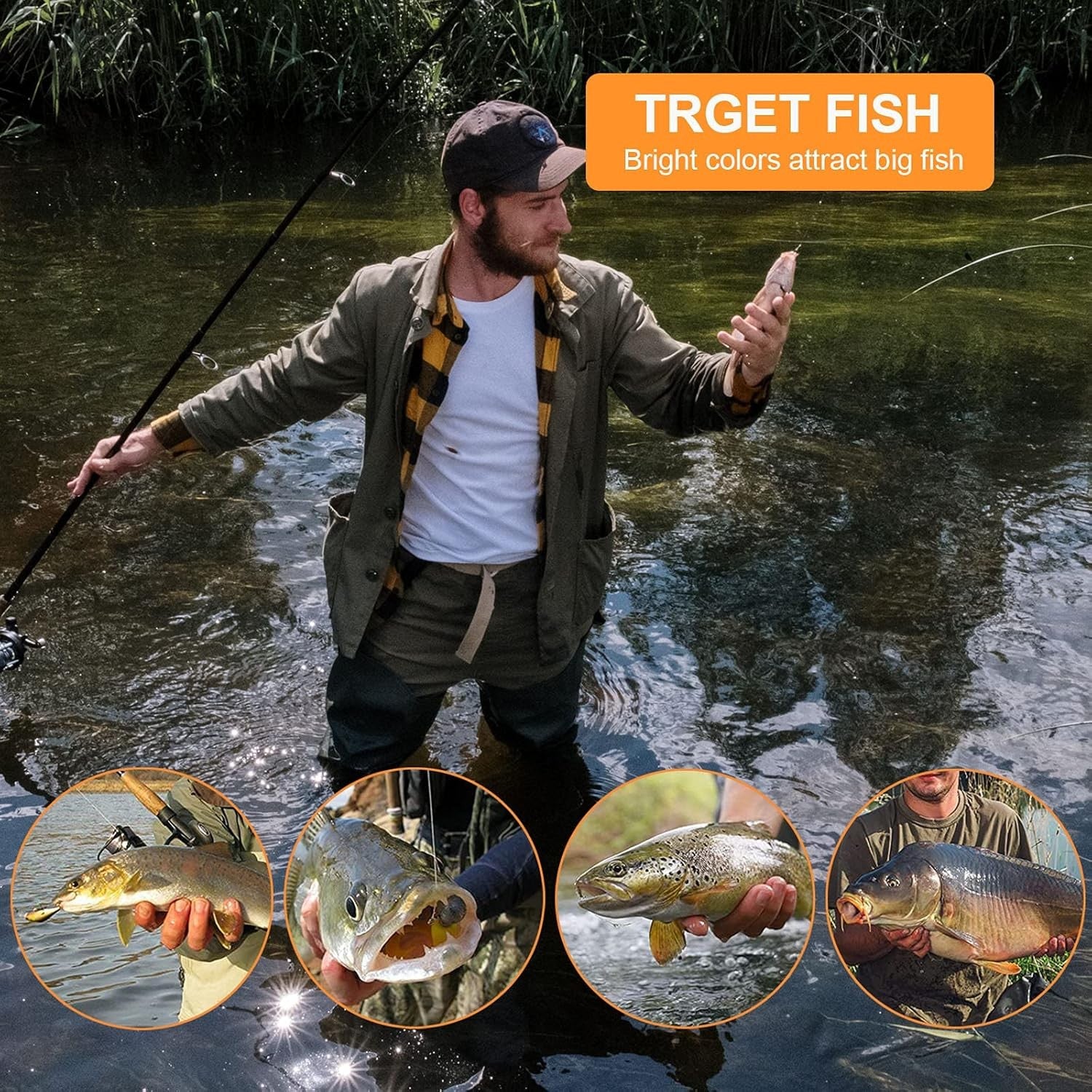 10PCS Spinner Bait Set, Artificial Fishing Lures, Fishing Spinners Lures + Hooks