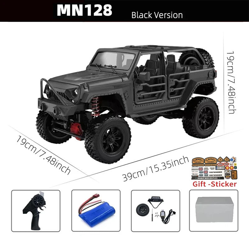 1/12 RC Car 4WD Jeep Model 2.4G Remote Control LED Light 4X4 off Road 4WD