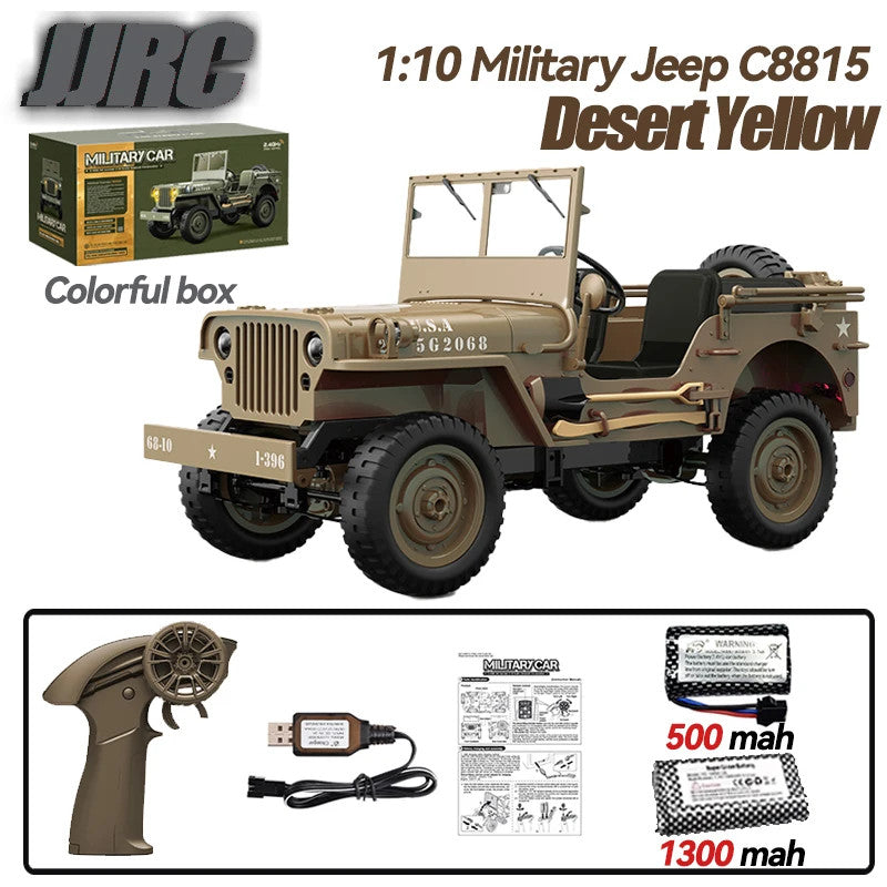 1/10 WILLYS JEEP 2.4G Rc Car 1941 4WD RTR Crawler Climbing Scale Military