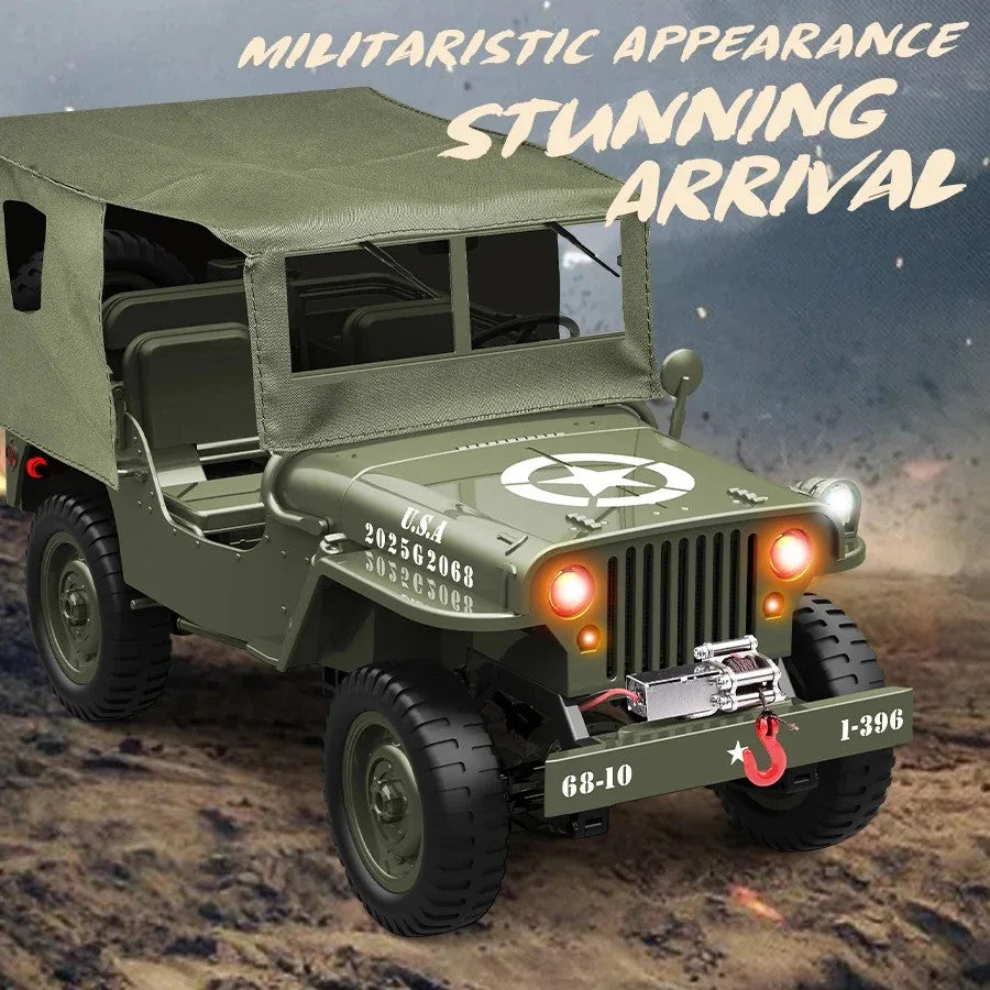 1/10 WILLYS JEEP 2.4G Rc Car 1941 4WD RTR Crawler Climbing Scale Military