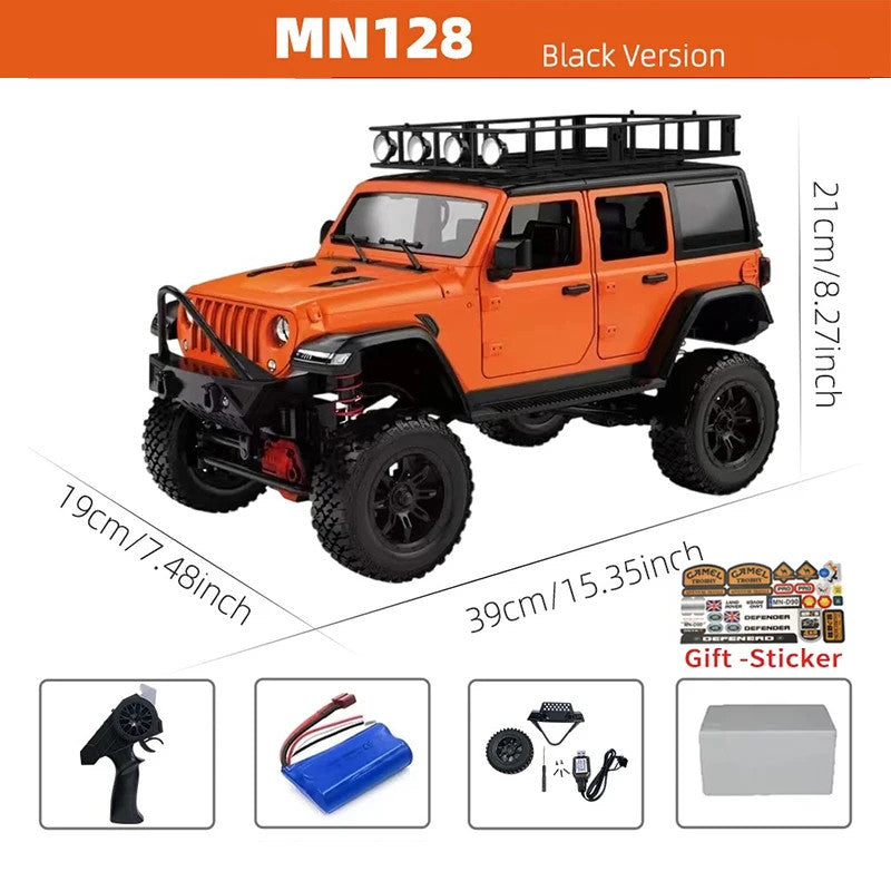 1/12 RC Car 4WD Jeep Model 2.4G Remote Control LED Light 4X4 off Road 4WD