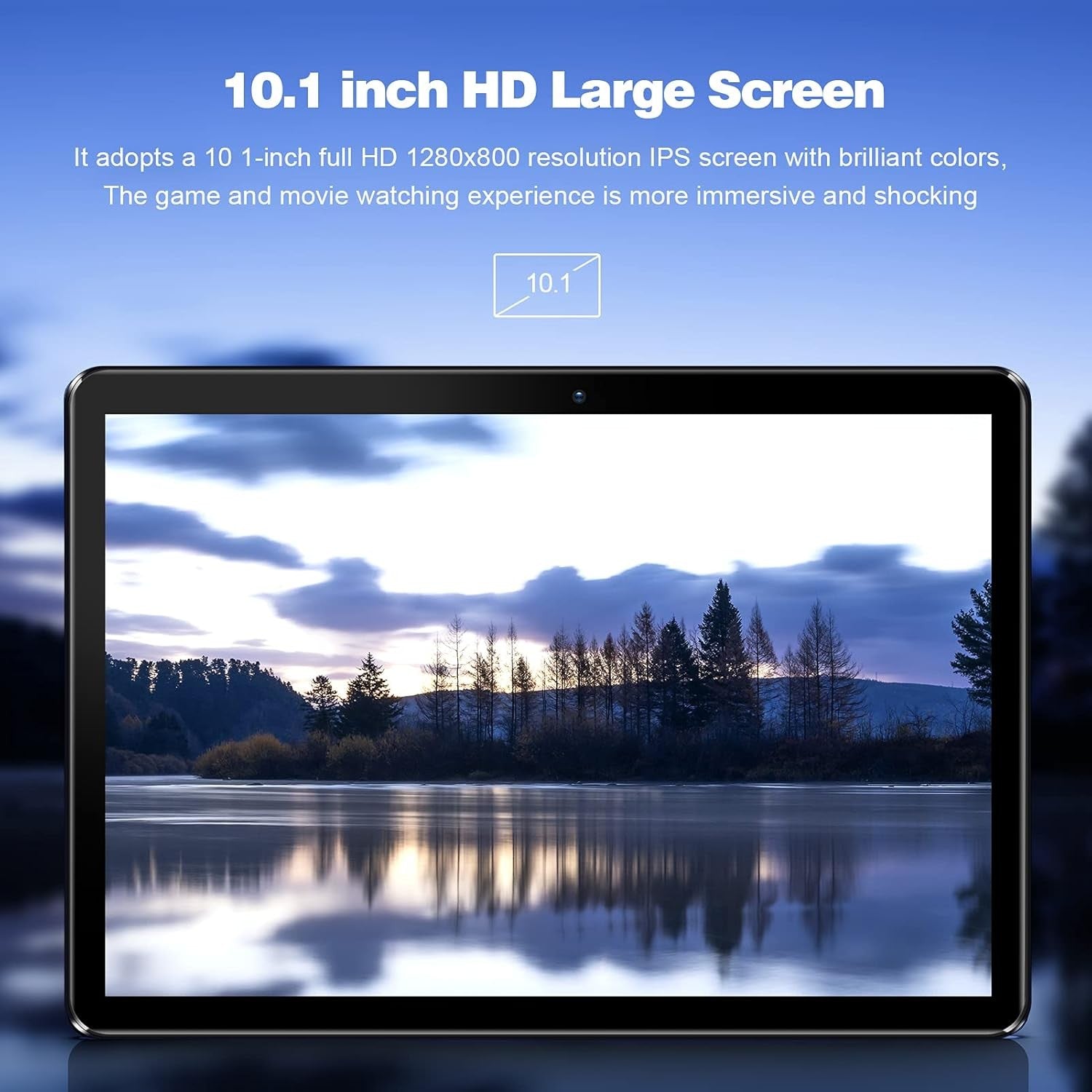 10 Inch Android Wifi Tablet, 64GB ROM, 1024GB Expand, Quad Core Processor
