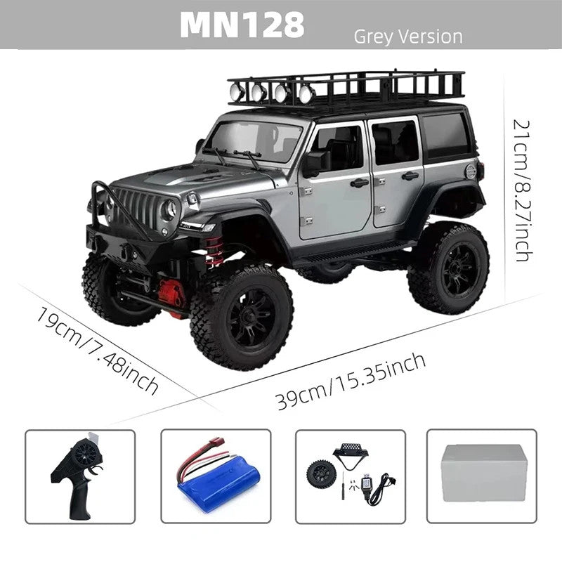 1/12 RC Car 4WD Jeep Model 2.4G Remote Control LED Light 4X4 off Road 4WD