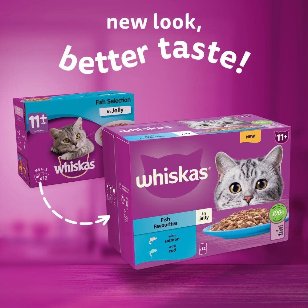 11+ Fish Selection in Jelly Pouches, Senior Cat Food, (1X12 X 85 G)