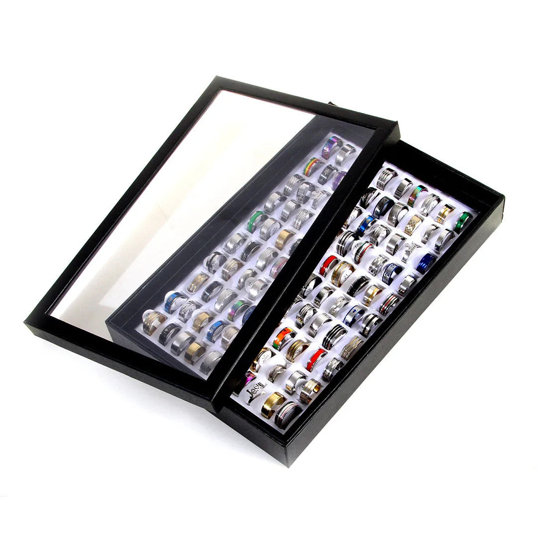 100Pcs/Lots Stainless Steel Rings Fashion Jewelry Party Gift Wedding Rings Style