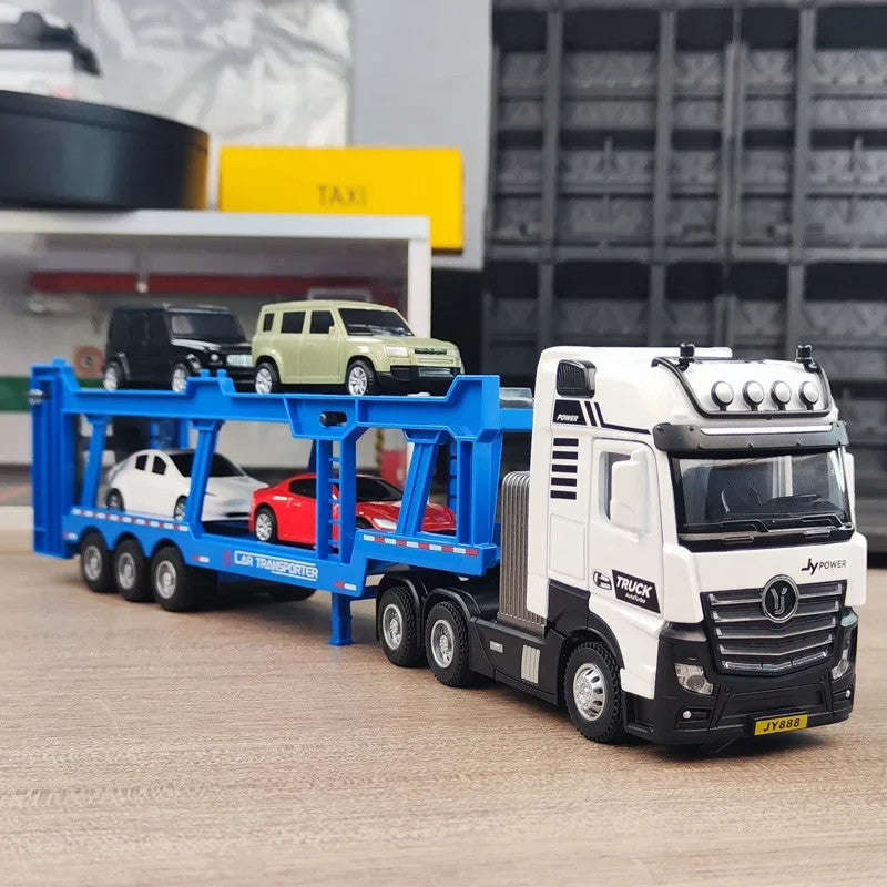 1/50 Scale Alloy Engineering Vehicle Model Set Diecast Excavator Transporter Car