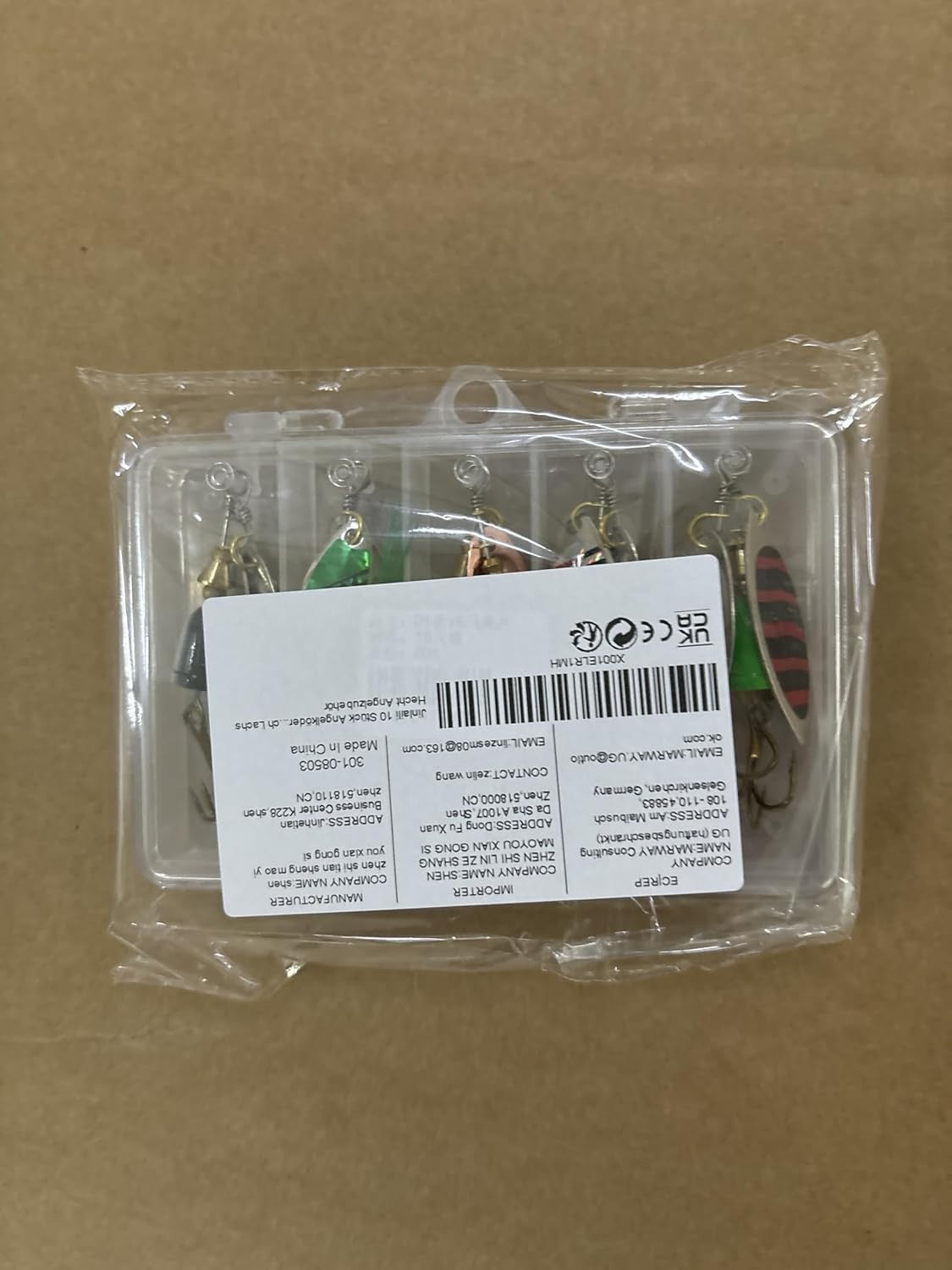 10PCS Spinner Bait Set, Artificial Fishing Lures, Fishing Spinners Lures + Hooks