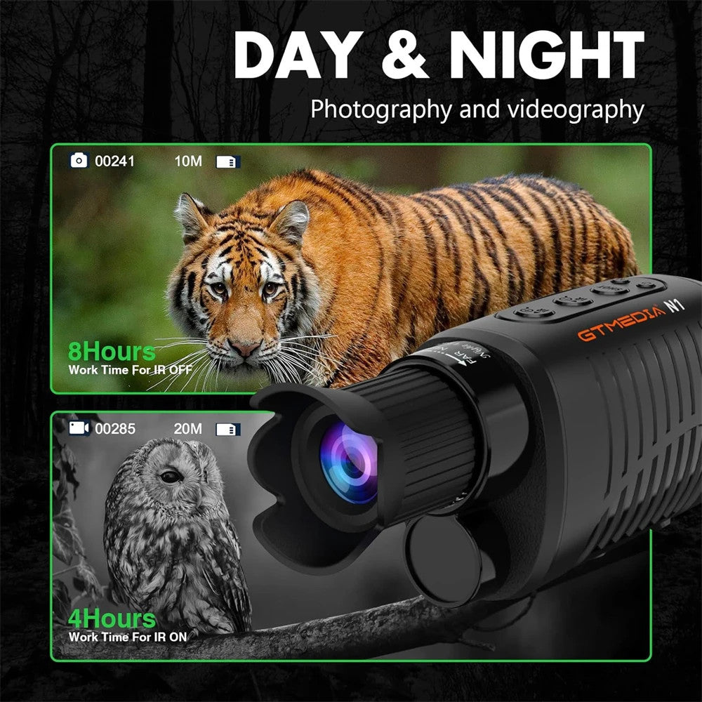 1080P HD Monoculars LCD Screen Day/Night Vision Camera Telescope 300M Full Dark