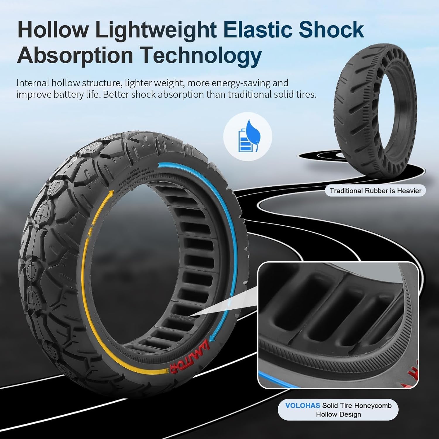 10X3 Solid Rubber Tyres - 10 Inch, 255X80, 80/65-6.5 Replacement Tyres 4 Scooter