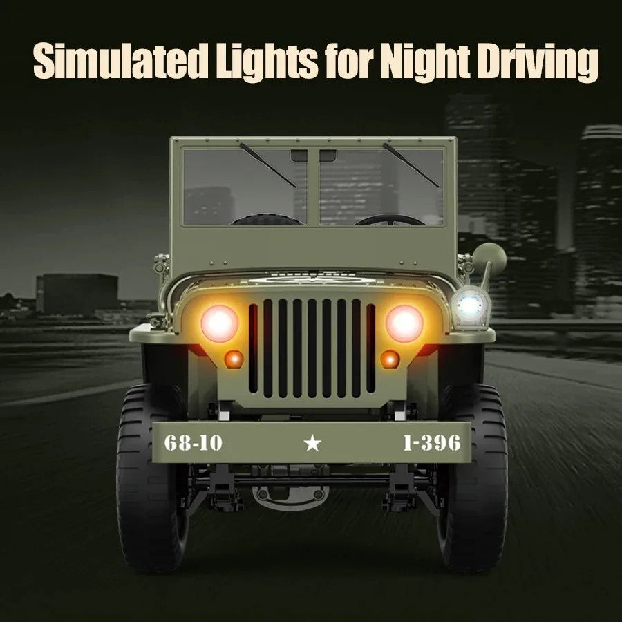 1/10 WILLYS JEEP 2.4G Rc Car 1941 4WD RTR Crawler Climbing Scale Military