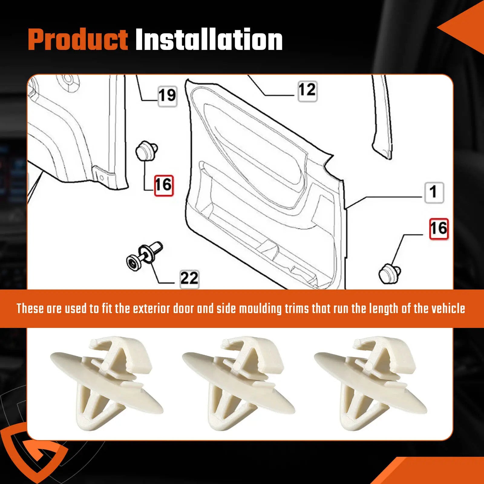 100Pcs Side Moulding Door Trim Clips for Vauxhall Vivaro Panel Plastic Exterior