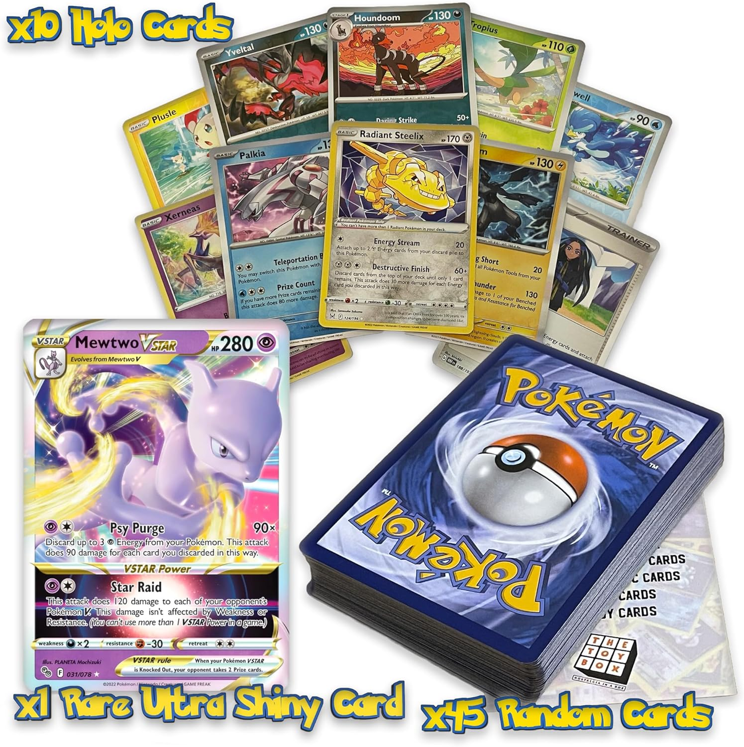 Pokemon Shiny Card Bundle 50 Random Cards Guaranteed 10 Holos 1 Rare Ultra Shiny