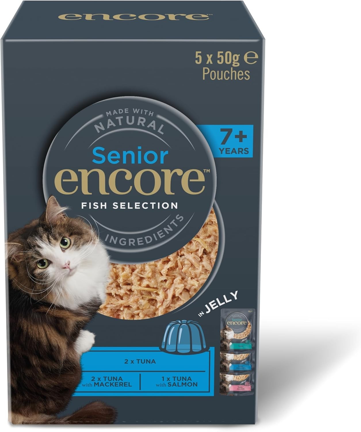 100% Natural Wet Cat Food, Multipack Chicken in Jelly, 5 X 50 G Pouches