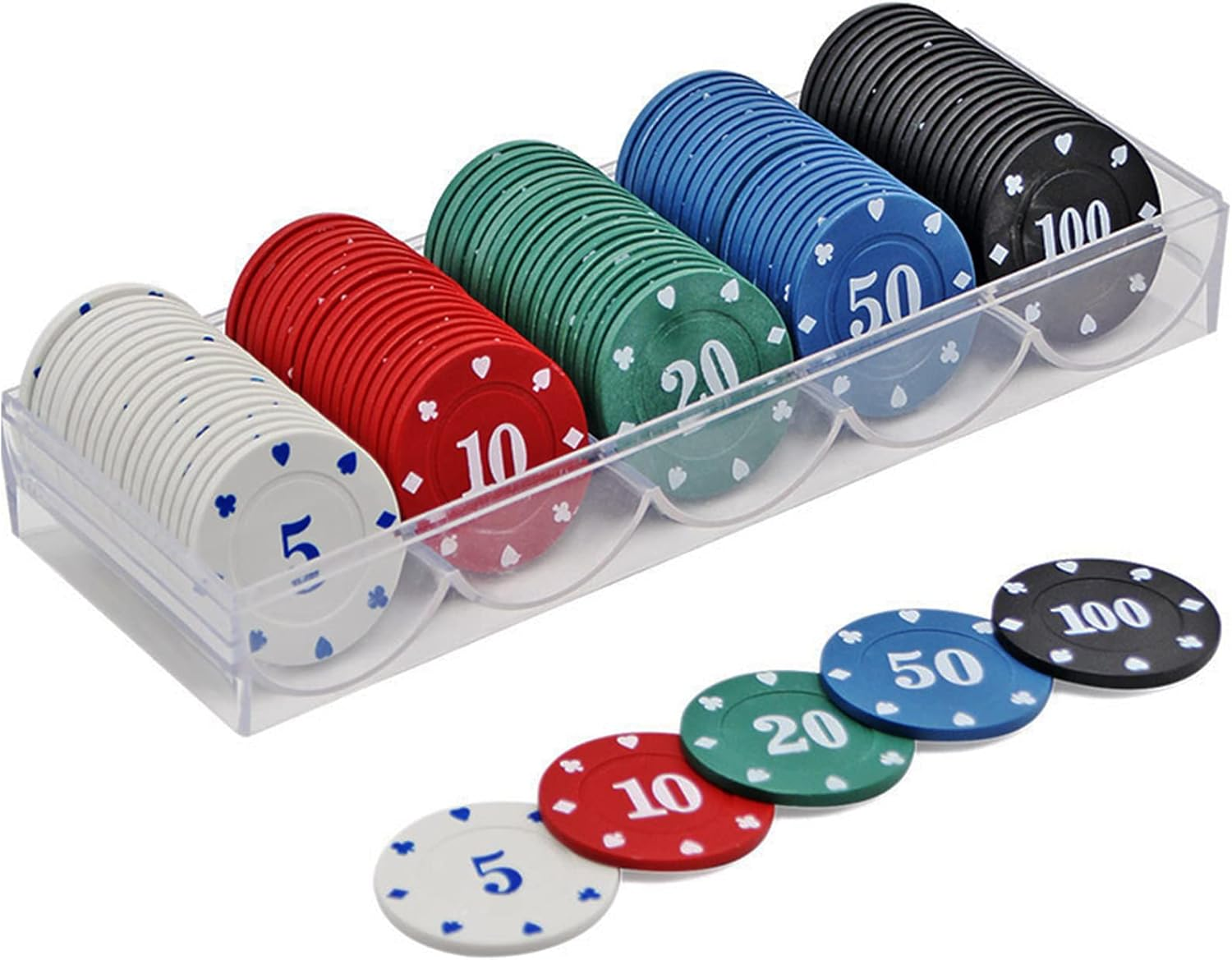 100PCS Poker Chips Set, Casino Quality Chips for Poker, Blackjack and Casino