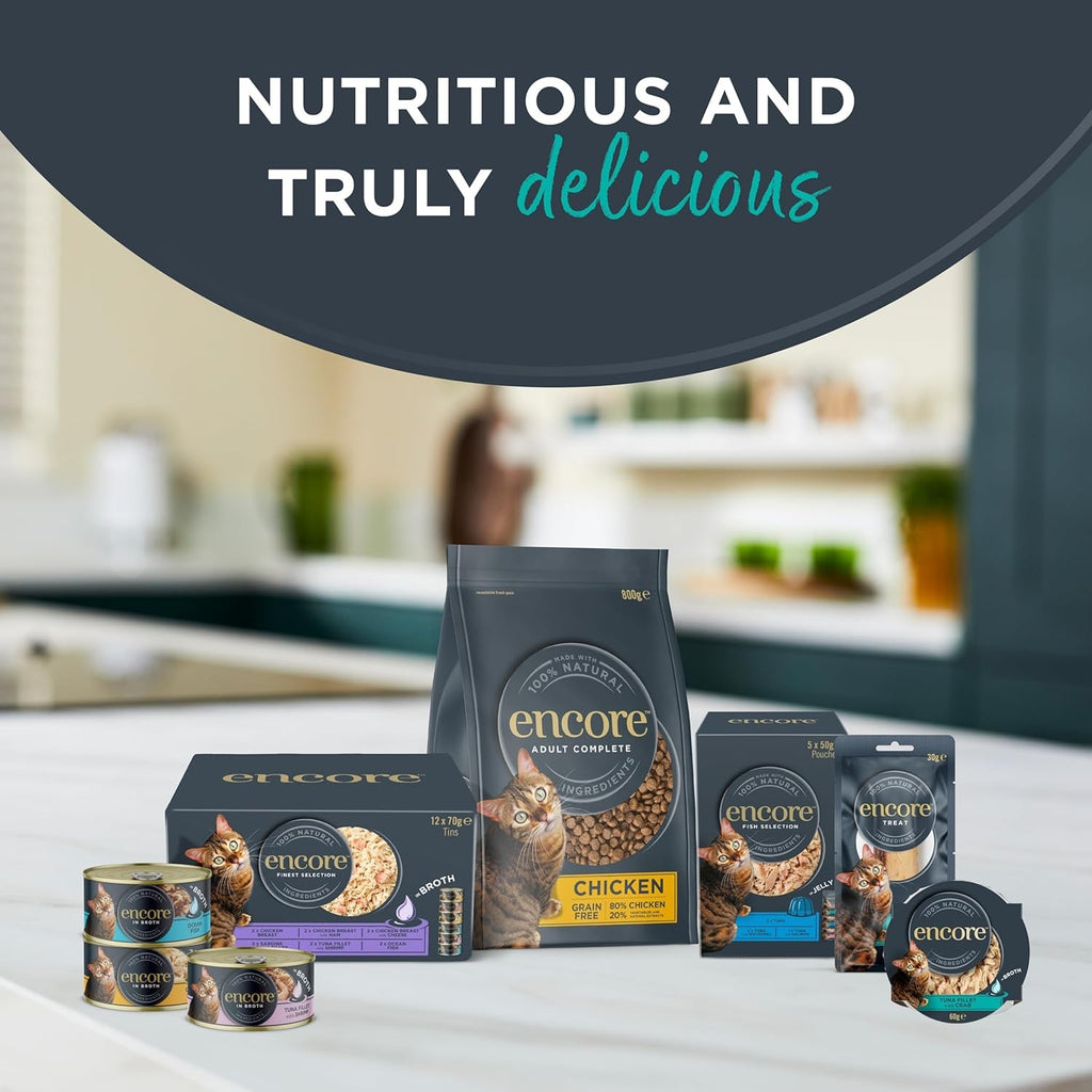 100% Natural Wet Cat Food, Multipack Chicken in Jelly, 5 X 50 G Pouches