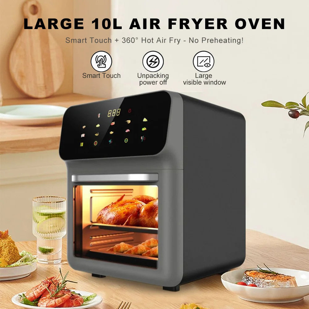 10L Air Fryer Large Capacity Electric Oven Household Multifunctional Non-Stick