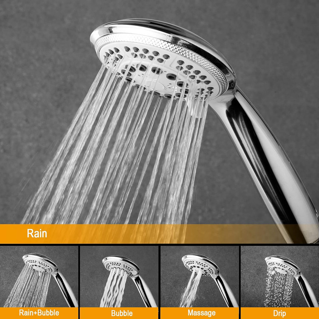 100Mm Hand Shower with Water-Saving Funtion, Handheld Shower Head with 5 Spray