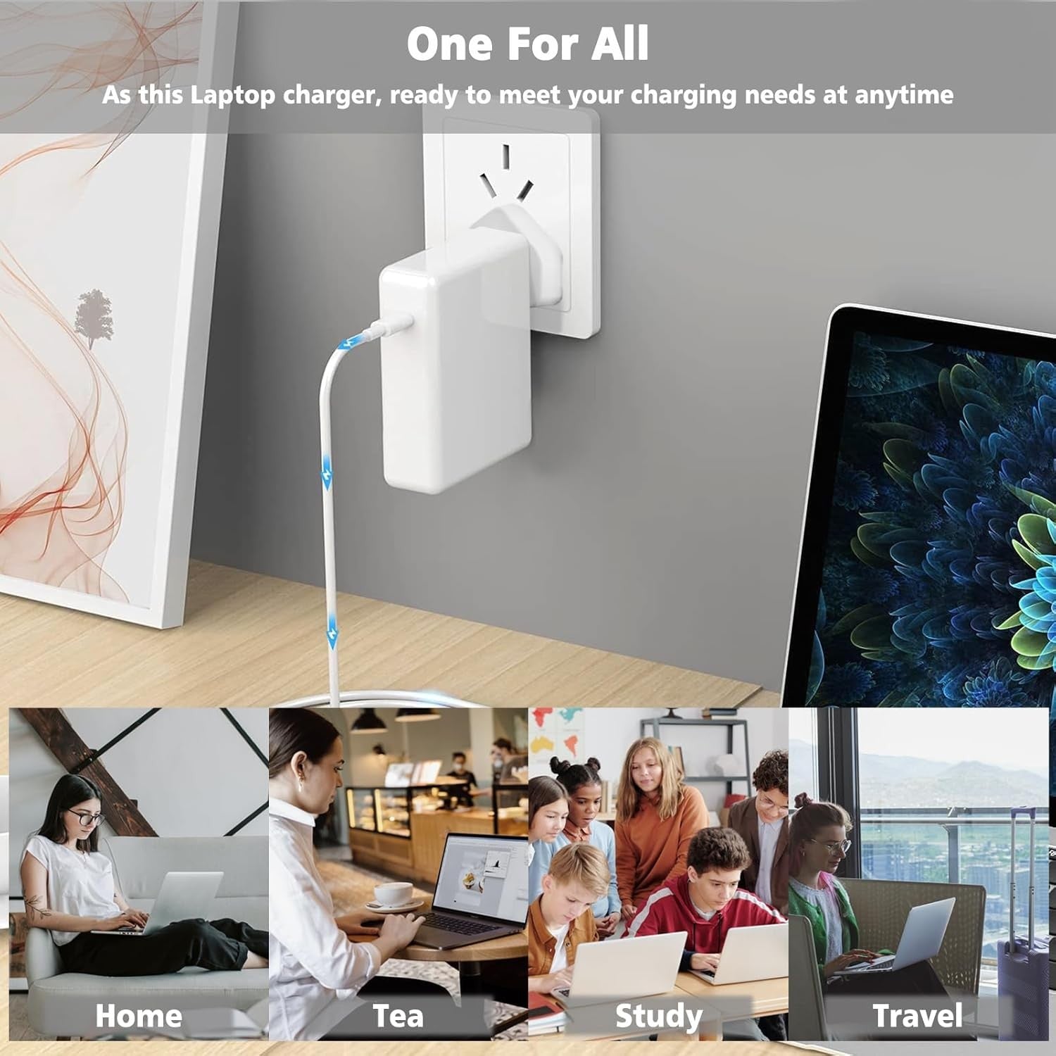 100W Mac Book Pro/Air USB C Charger - Fast Travel Laptop Charger for Mac Book