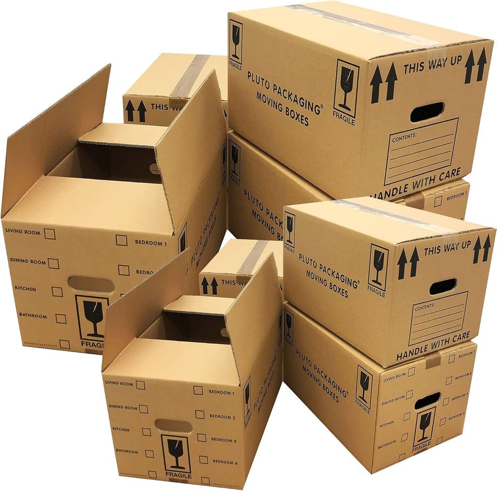 10 Quality Strong 47Cm X 31.5Cm X 25Cm 44 Litres Packing Moving Cardboard Boxes