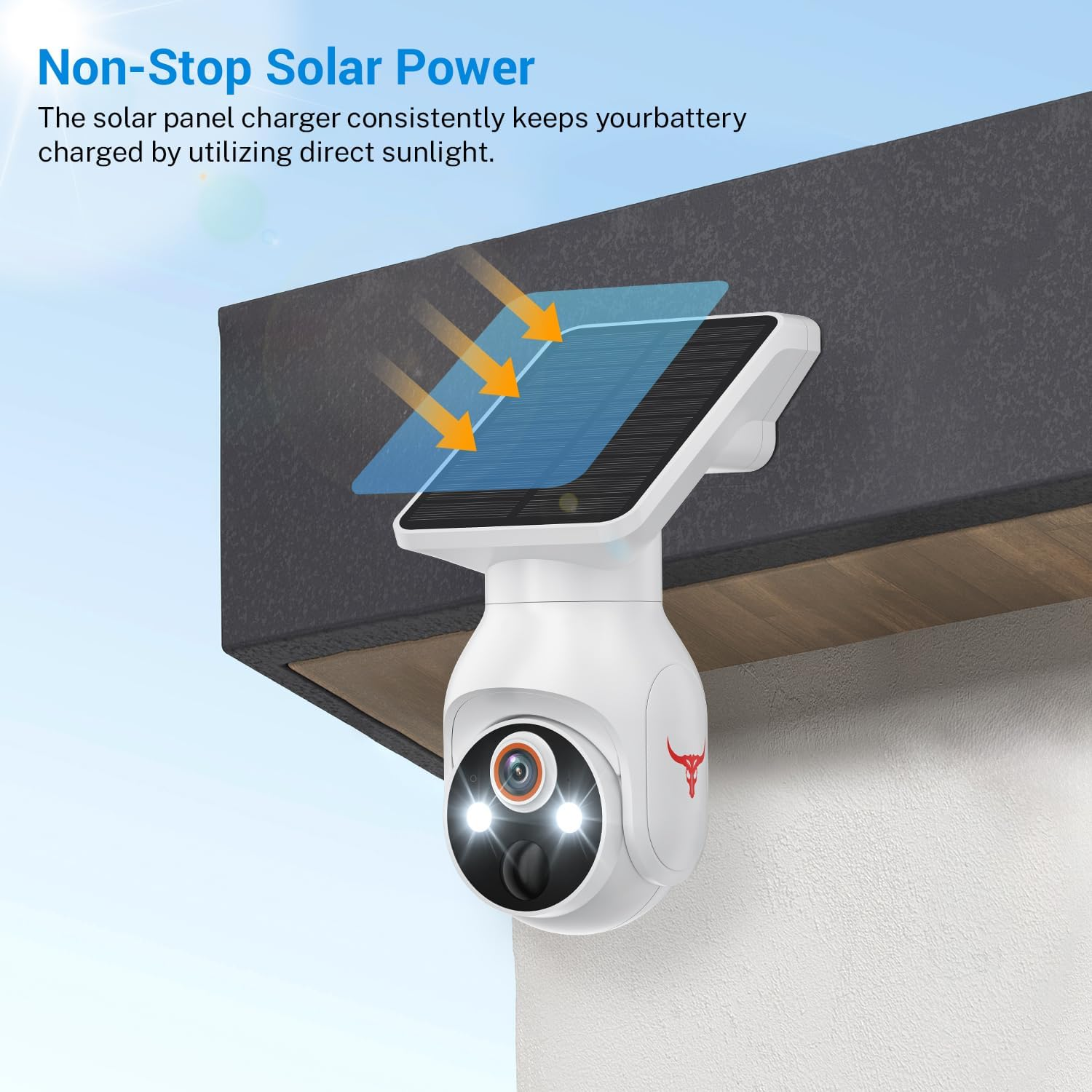 1080P Security Camera Wireless with Solar Panel, AI Human Detection, 2-Way Audio