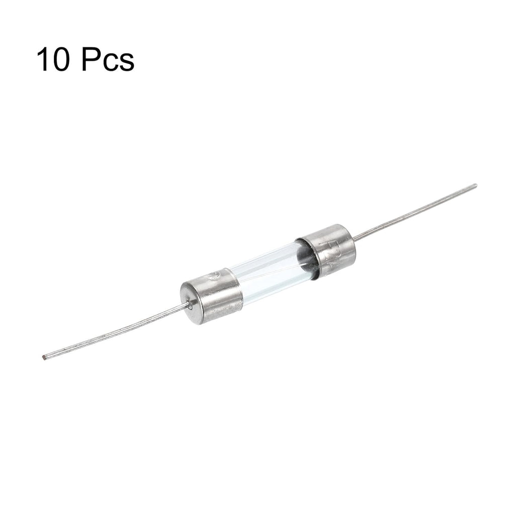10Pcs Glass Tube Fuses, Axial-With Lead Wire 5X20Mm 2A 250V for Repairing (F2A)