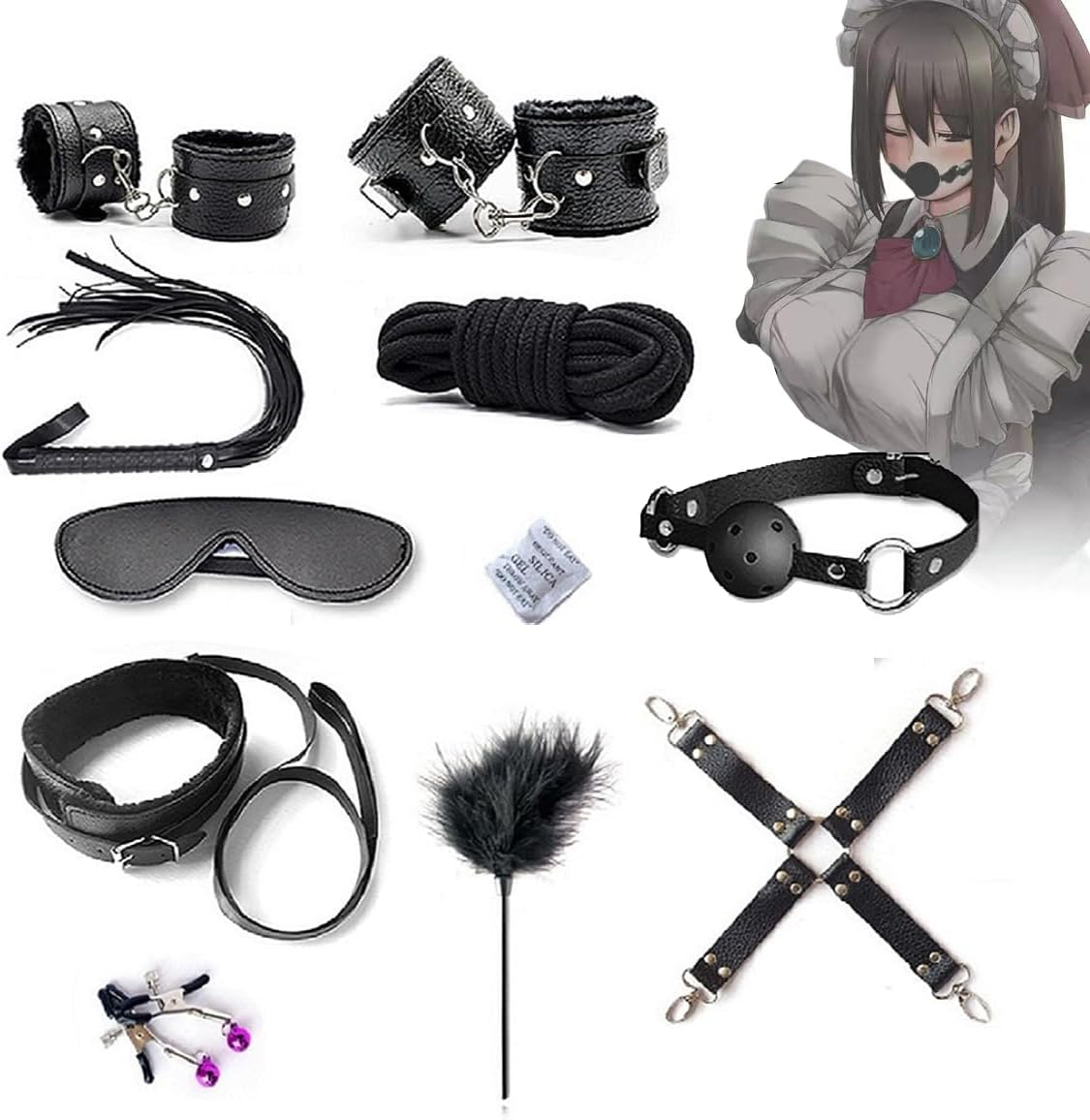 10Pcs Bondage Set Restraints Erotic Suit