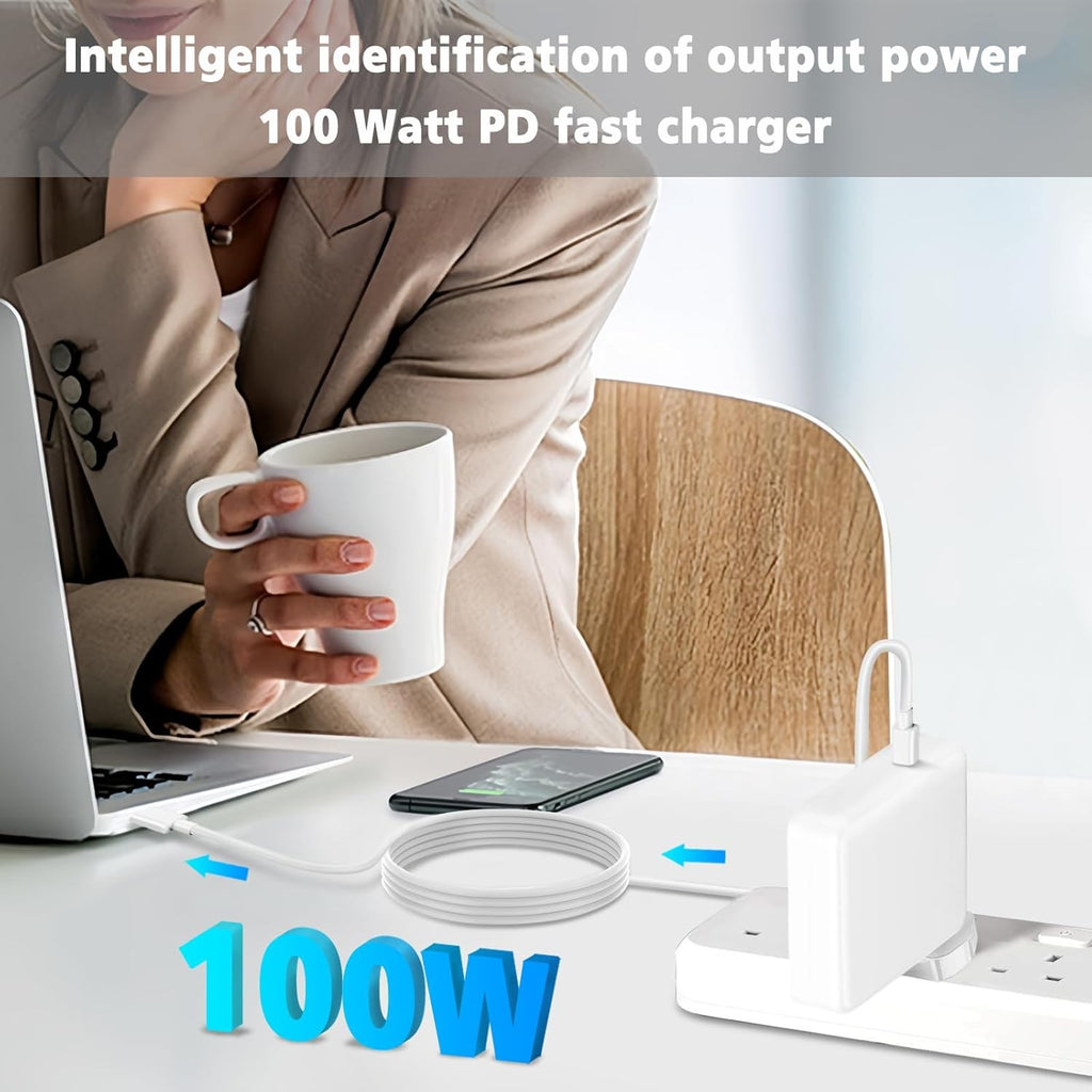 100W Mac Book Pro/Air USB C Charger - Fast Travel Laptop Charger for Mac Book